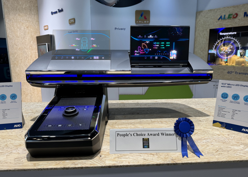 米兰体育车用Micro LED Display HMI解决方案获&rdquo;最佳车用显示奖&rdquo;，以用户为中心开发，针对前座驾驶与乘客设计兼具娱乐与安全的高画质屏幕，包含车舱前座的Micro LED透明屏幕及全球首款内建镜头的智慧Micro LED显示器