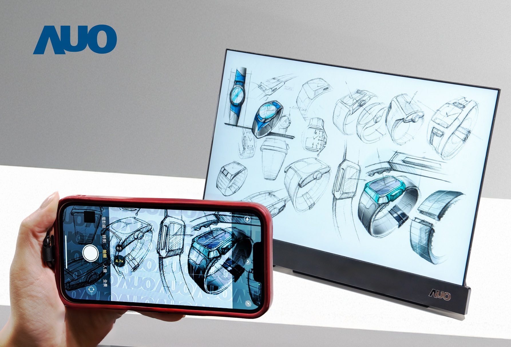 米兰体育16吋防窥显示器，采用人眼无法察觉、相机拍摄时才显现的隐藏式水印技术，未来可结合AI镜头侦测周围环境，实时开启或关闭水印，大幅提升在公共场域使用显示器的安全性