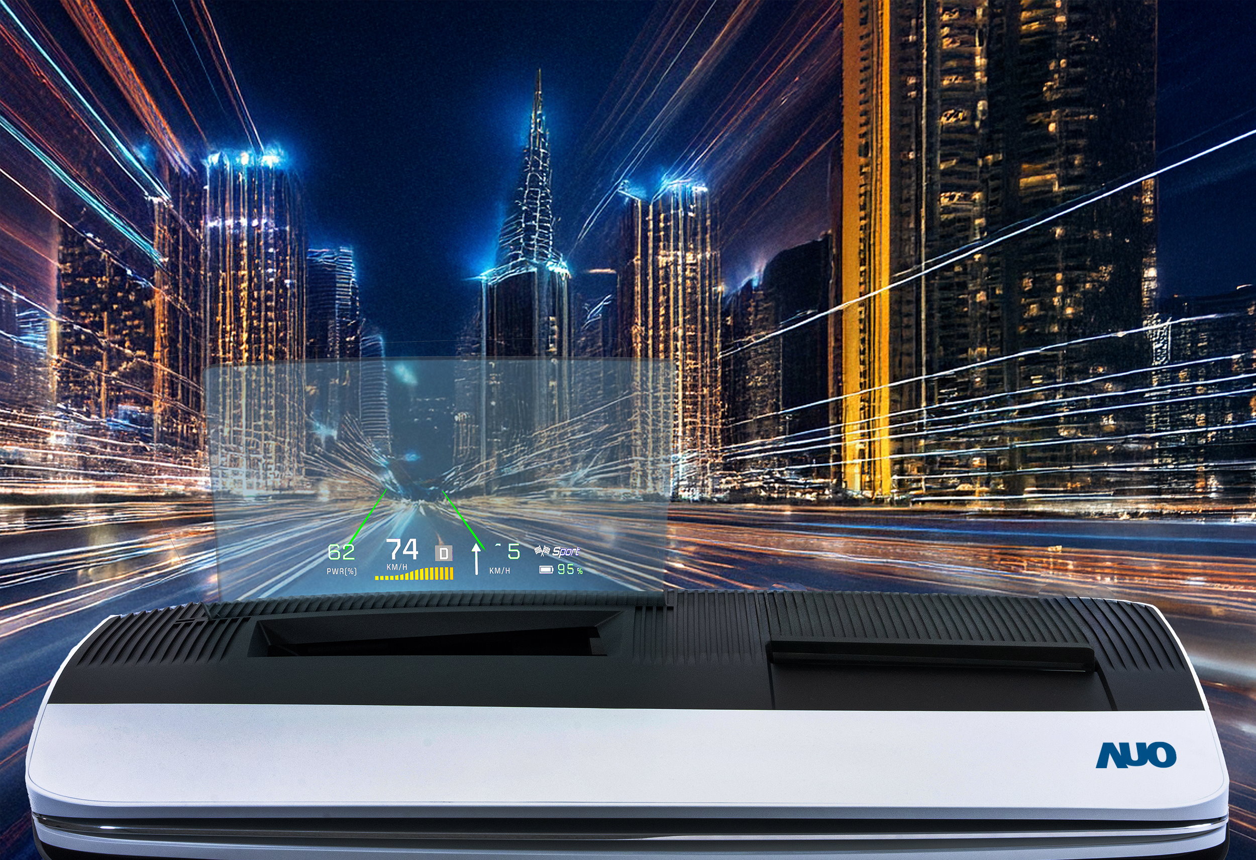 米兰体育推出13吋Micro LED抬头显示器，提供高入眼亮度、高色彩饱和度的显示质量，在阳光下或黑暗中都清晰可见，并利用Micro LED模块体积小的优势，解决车用空间有限的痛点