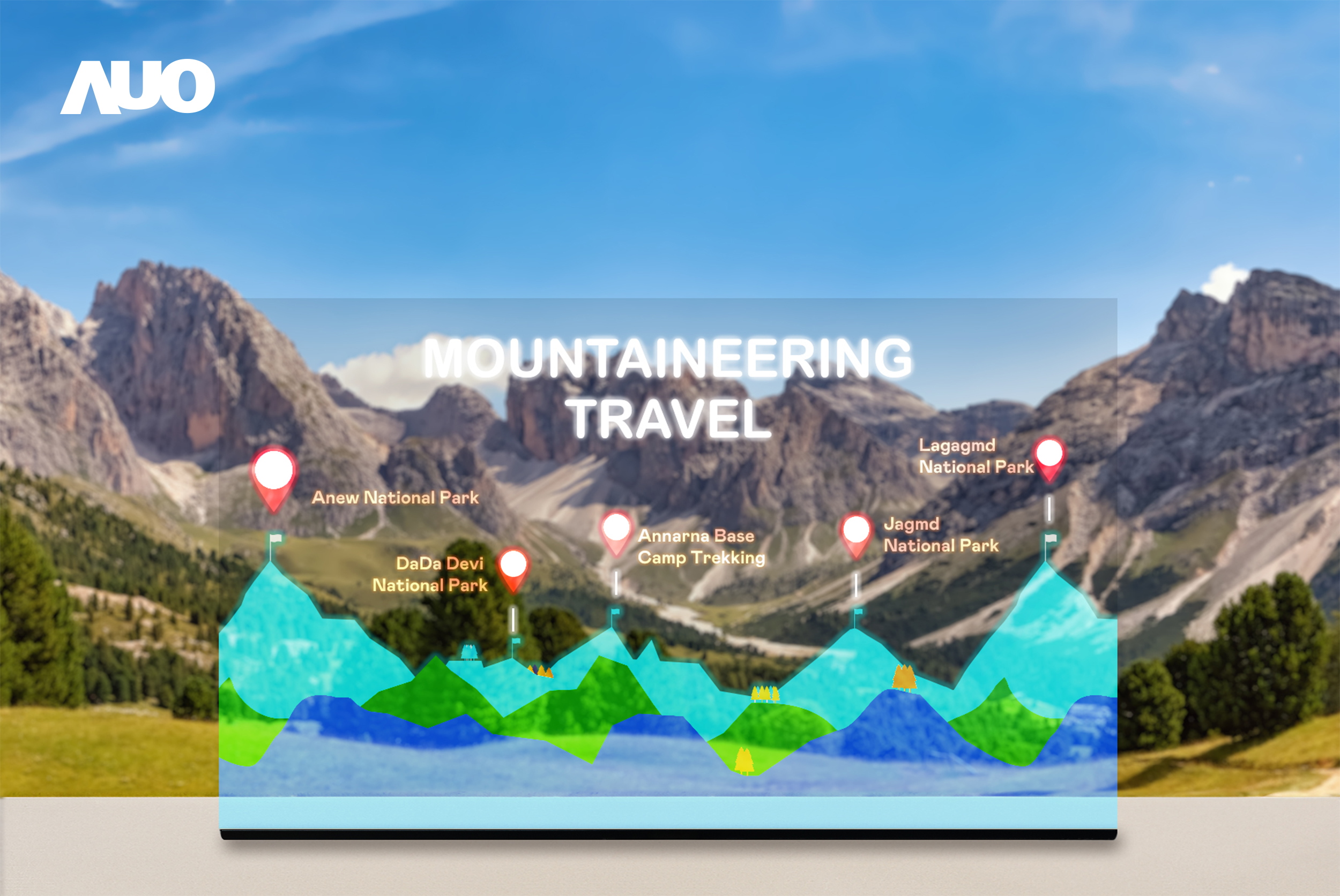 米兰体育展示全球单片尺寸最大(*)42吋透明Micro LED显示器拼接而成的〝64吋透明Micro LED显示器〞，具备高透明度、1,000 nits高亮度、广色域、采用三边无边框的无缝拼接等多重特色，呈现超高清、细腻画质而不遮挡后方视觉，满足层峰需求，可广泛运用于零售、艺术展览或商业空间等场域